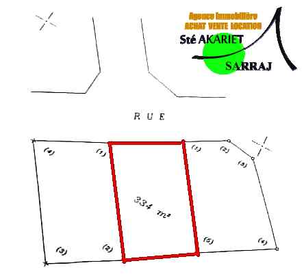 Terrain 334m convient pour villa hammem sousse