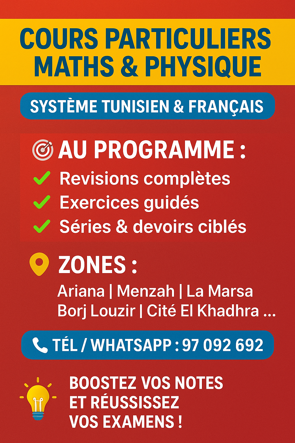 Maths physique et technique à domicile de l'élève