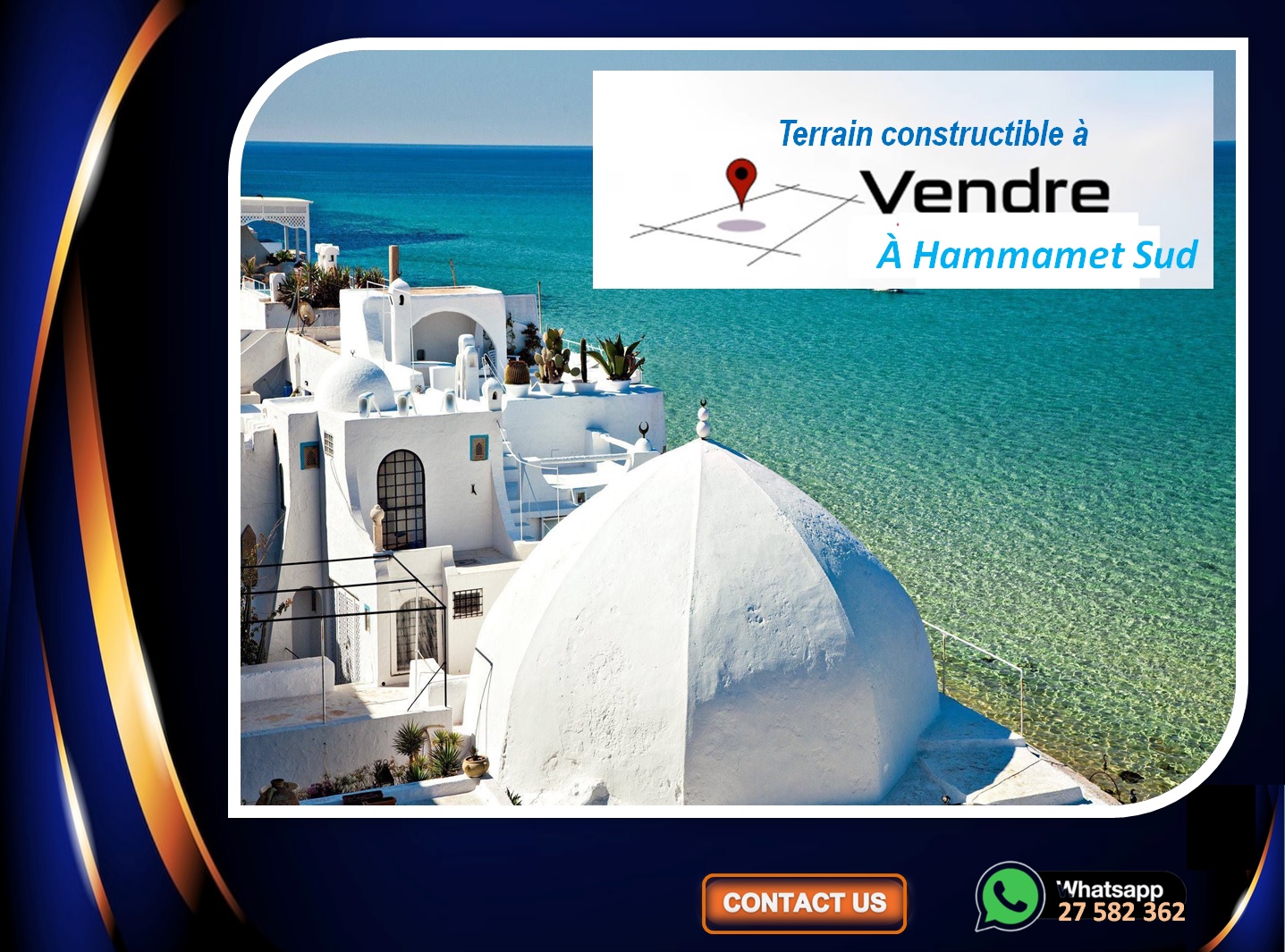 Terrain constructible sidi hamed hammamet sud