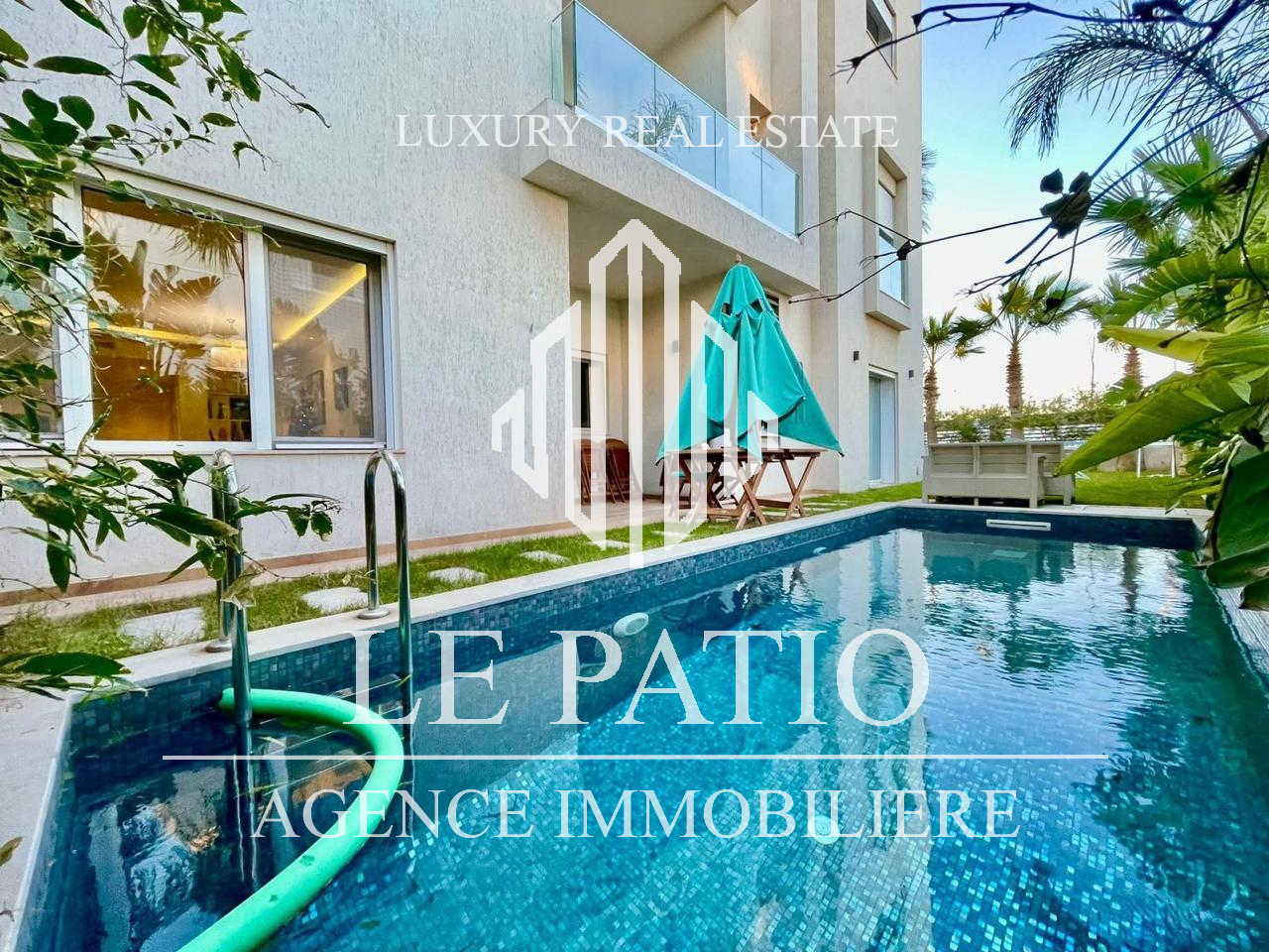 Appartement s3 avec piscine et jardin à la marsa
