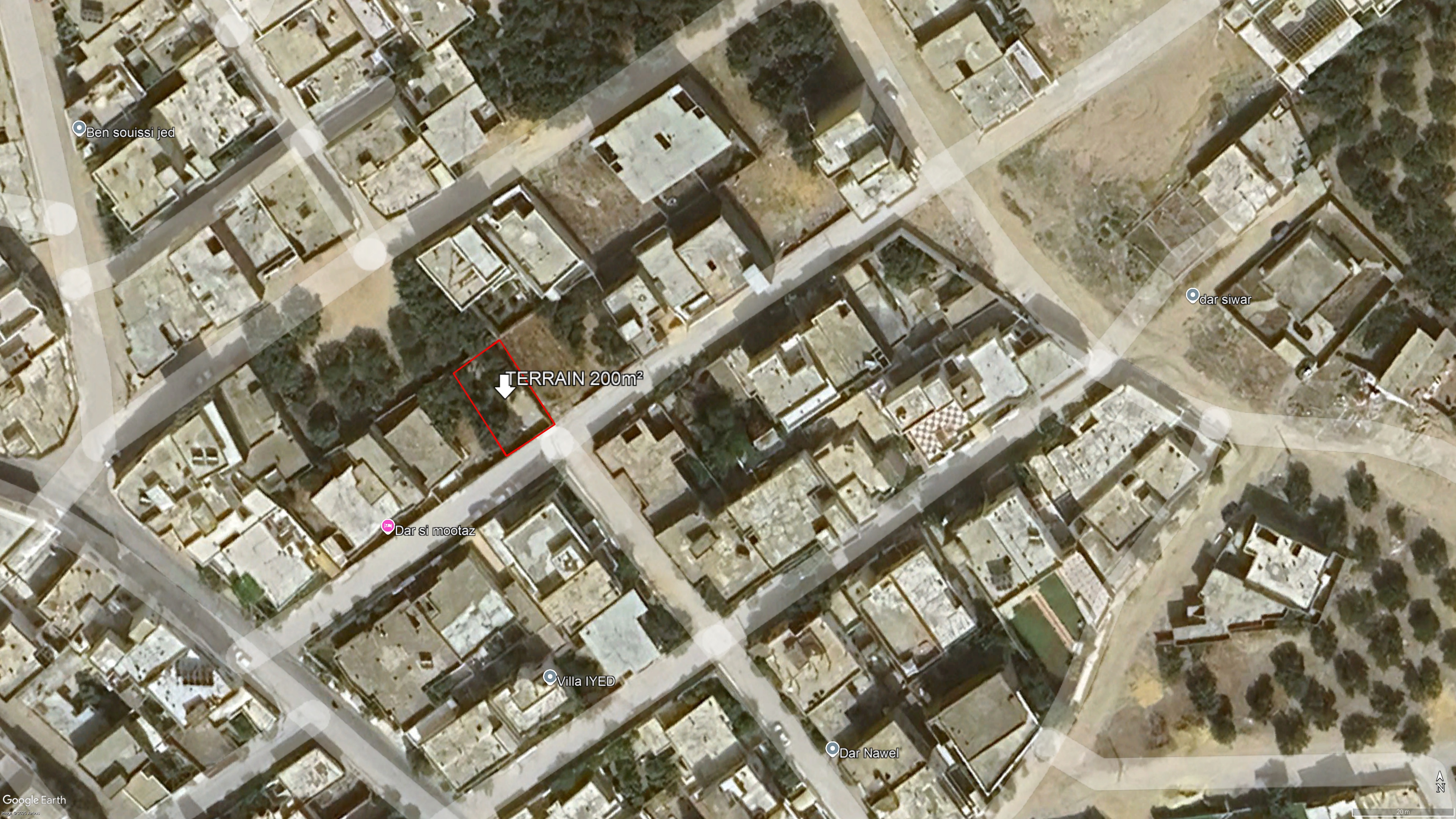 Terrain constructible de 200 m2 à kelibia nord