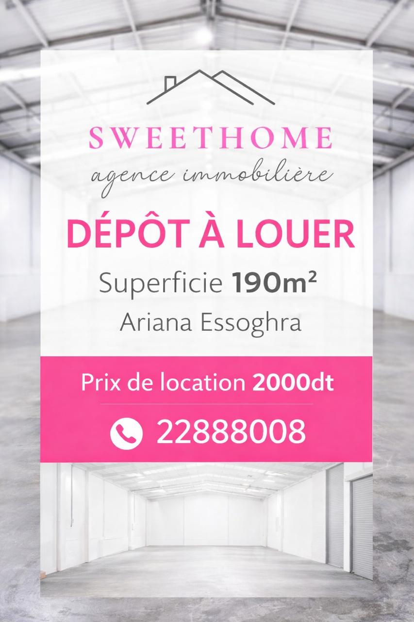 Dépot en 190m2 à ariana essoghra
