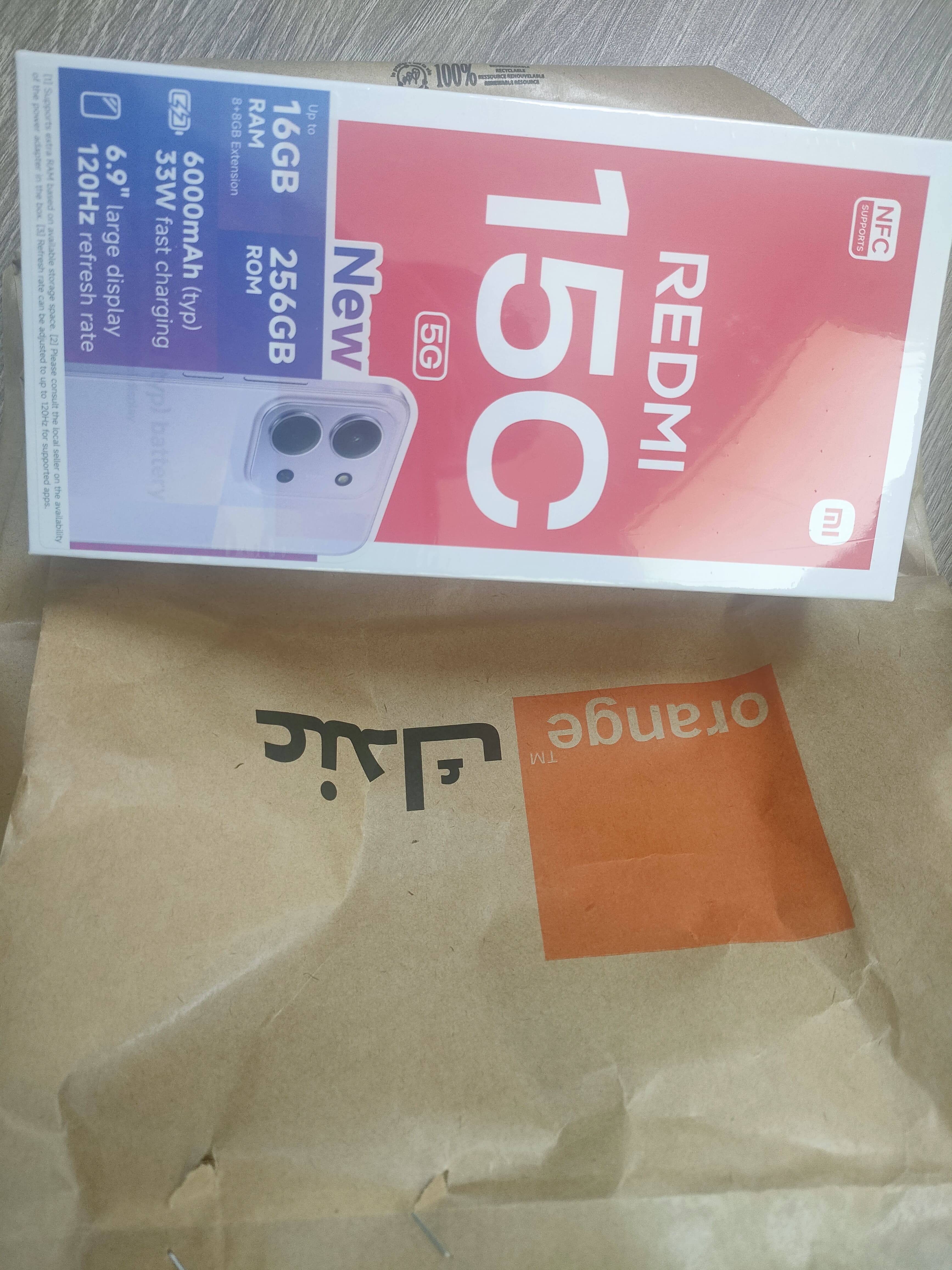 Urgent redmi 15c 5g 16g ram 256g emballé