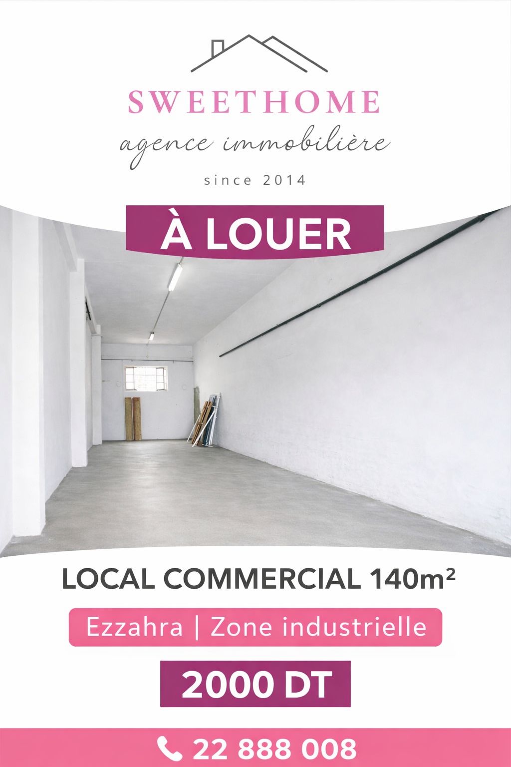 Local commercial 140m2 à ezzahra