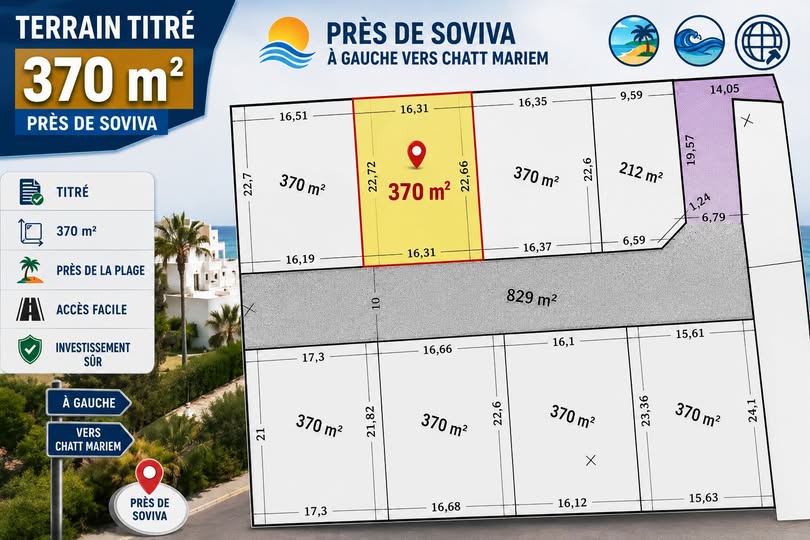Lot 370m prés soviva à gauche vers chatt mariem