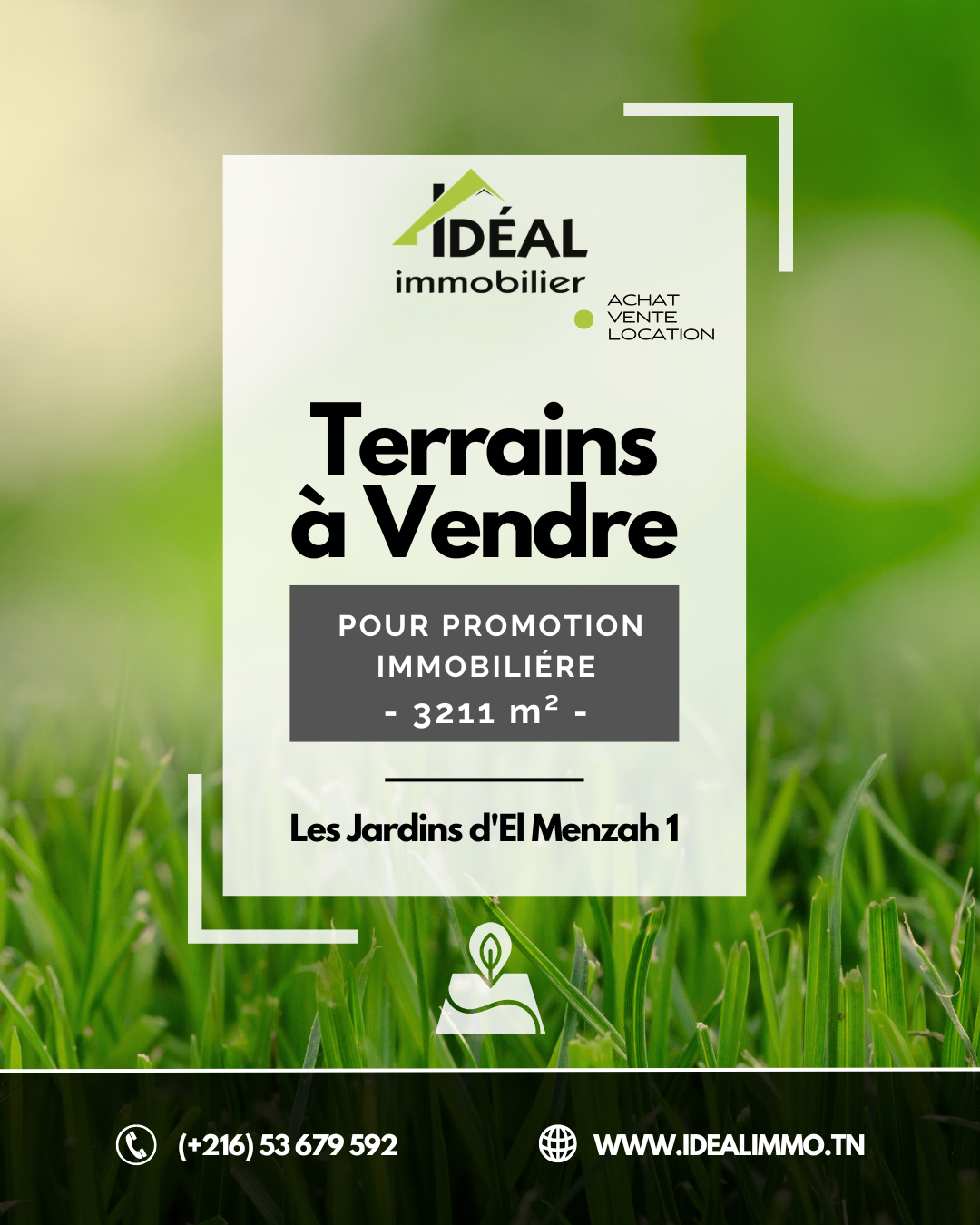 Av terrain 3211m2 jardin menzah1