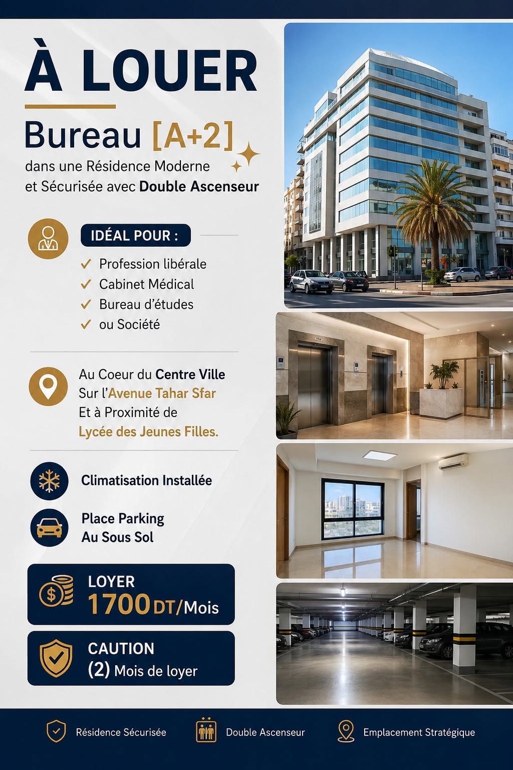 Bureau haut standing au centre ville de sousse