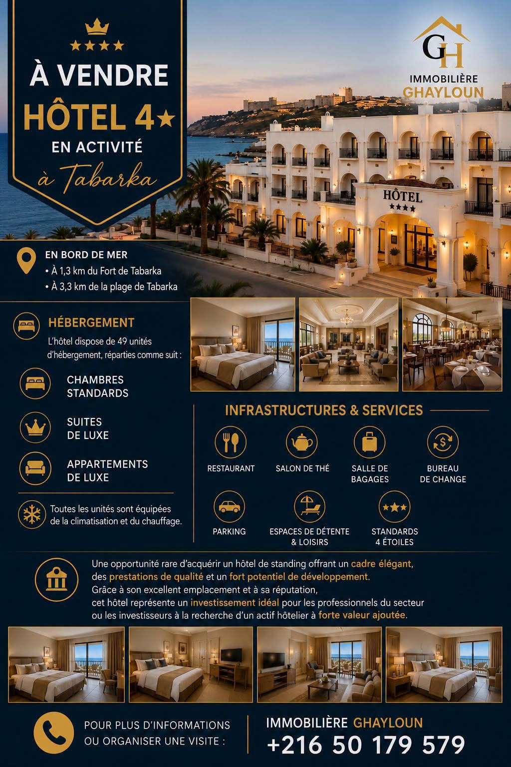 Hotel 4 etoile en activité à tbarka