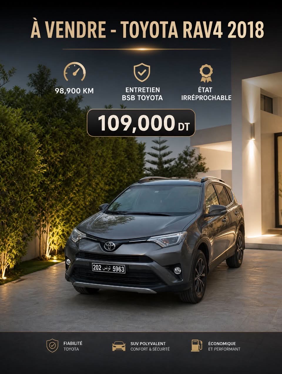 Toyota rav4 année 2018 en très bon état