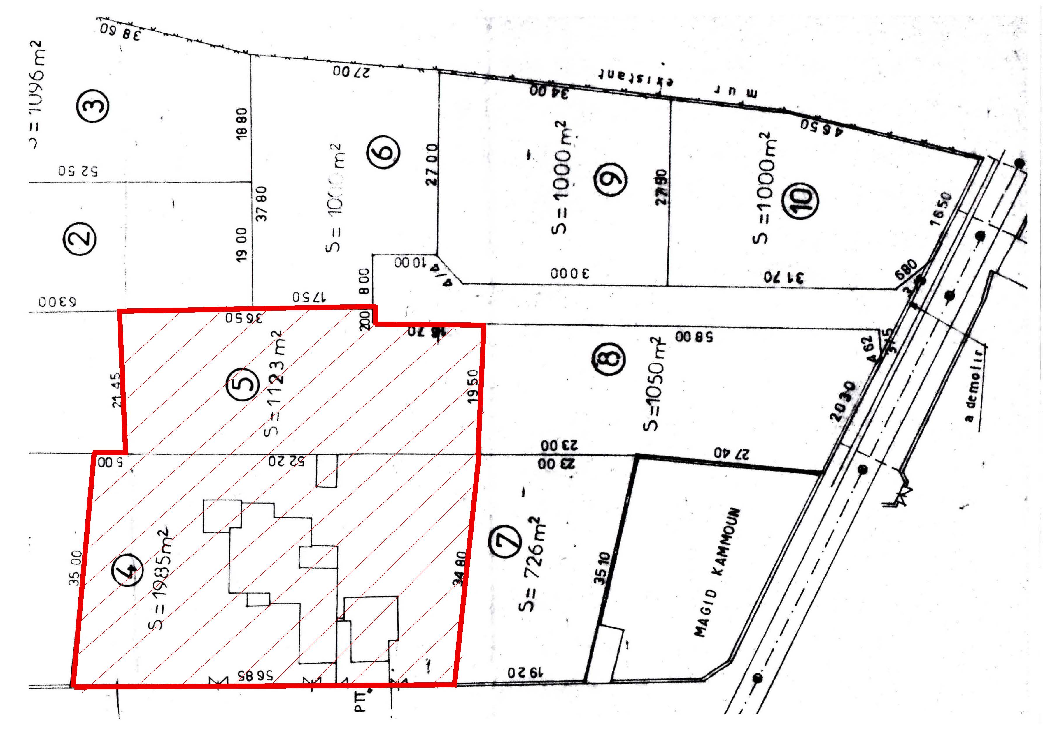Terrain r4 3108m2 57x55 1 position route errached