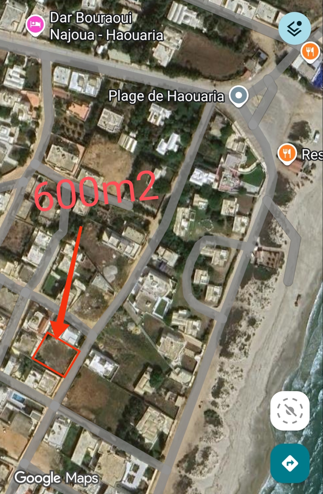 Terrain de 600m2 à la plage