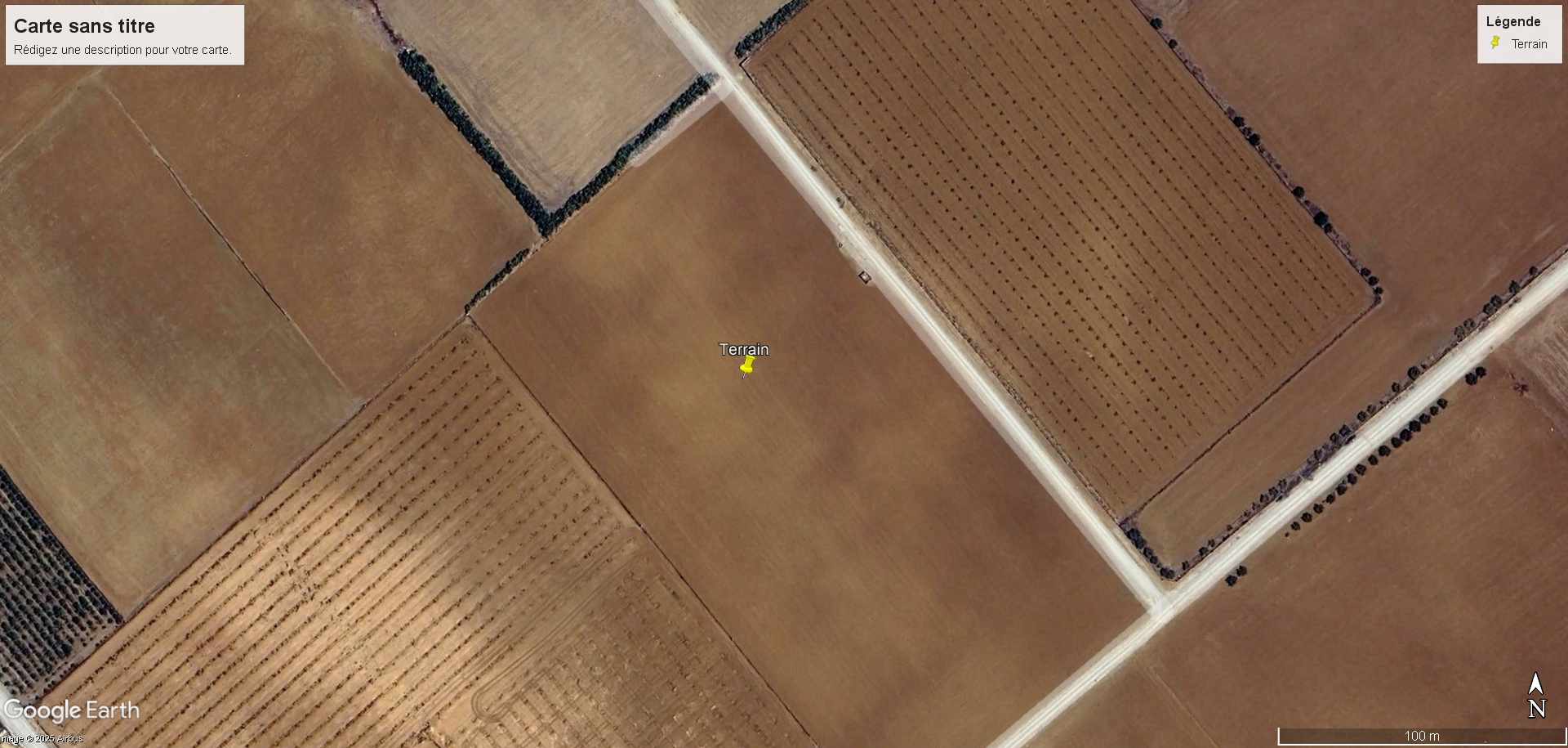 Terrain agricole dans zone irriguée