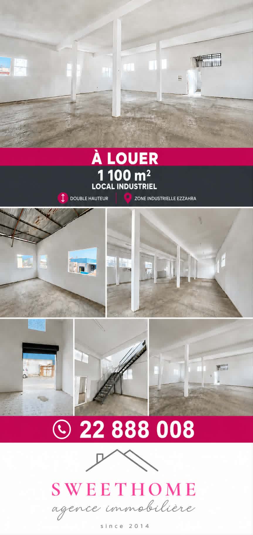 Local 1100m2 à cité industrielle ezzahra