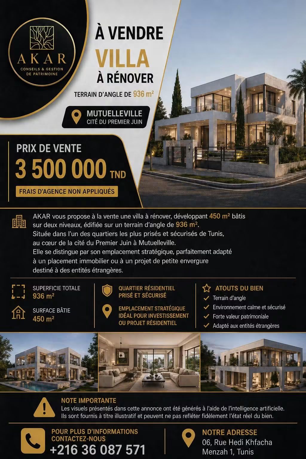 Villa avec un grand jardin au premier juin