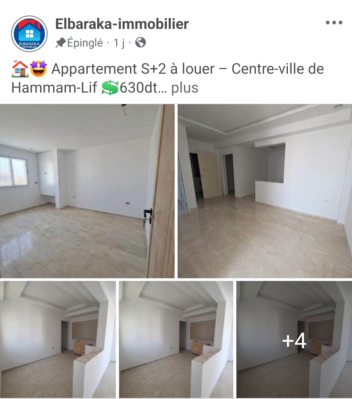 Appartement s2 centre ville hammam lif