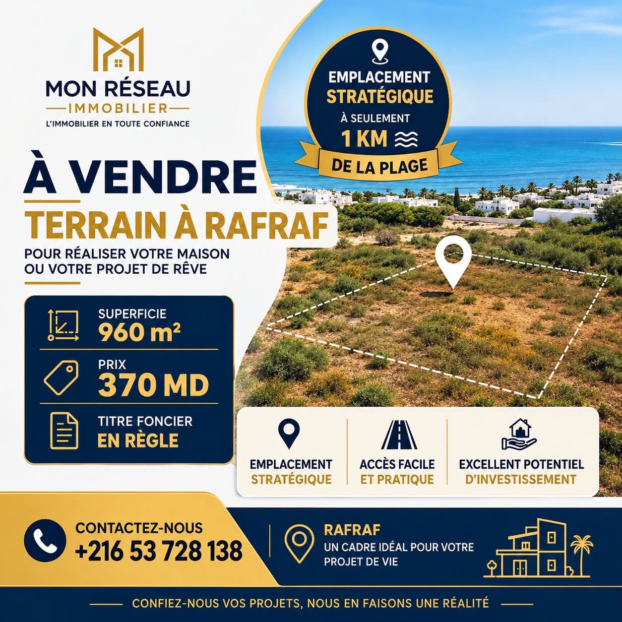 Terrain rafraf bizerte
