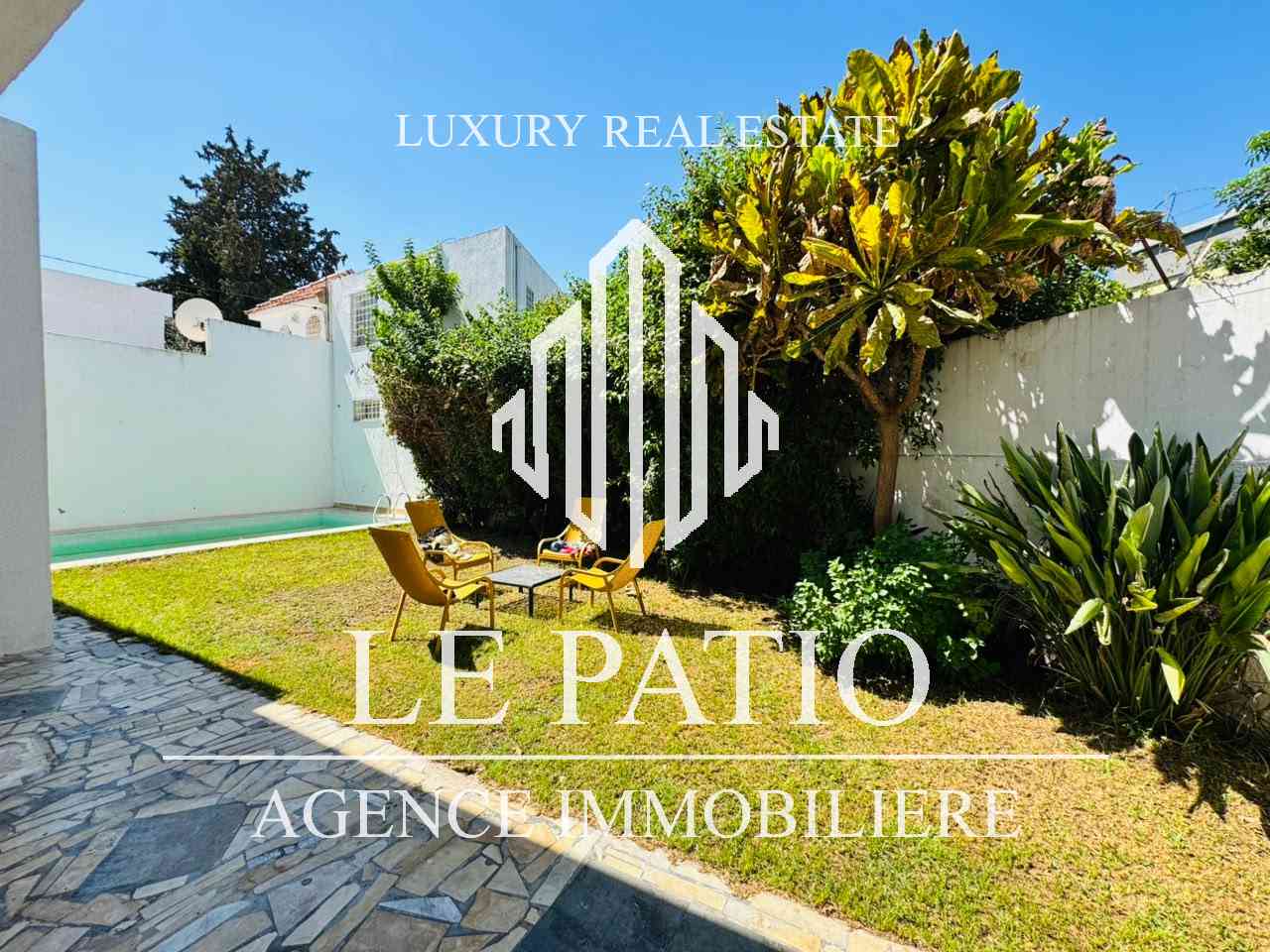Rez de chaussee de villa meuble a carthage