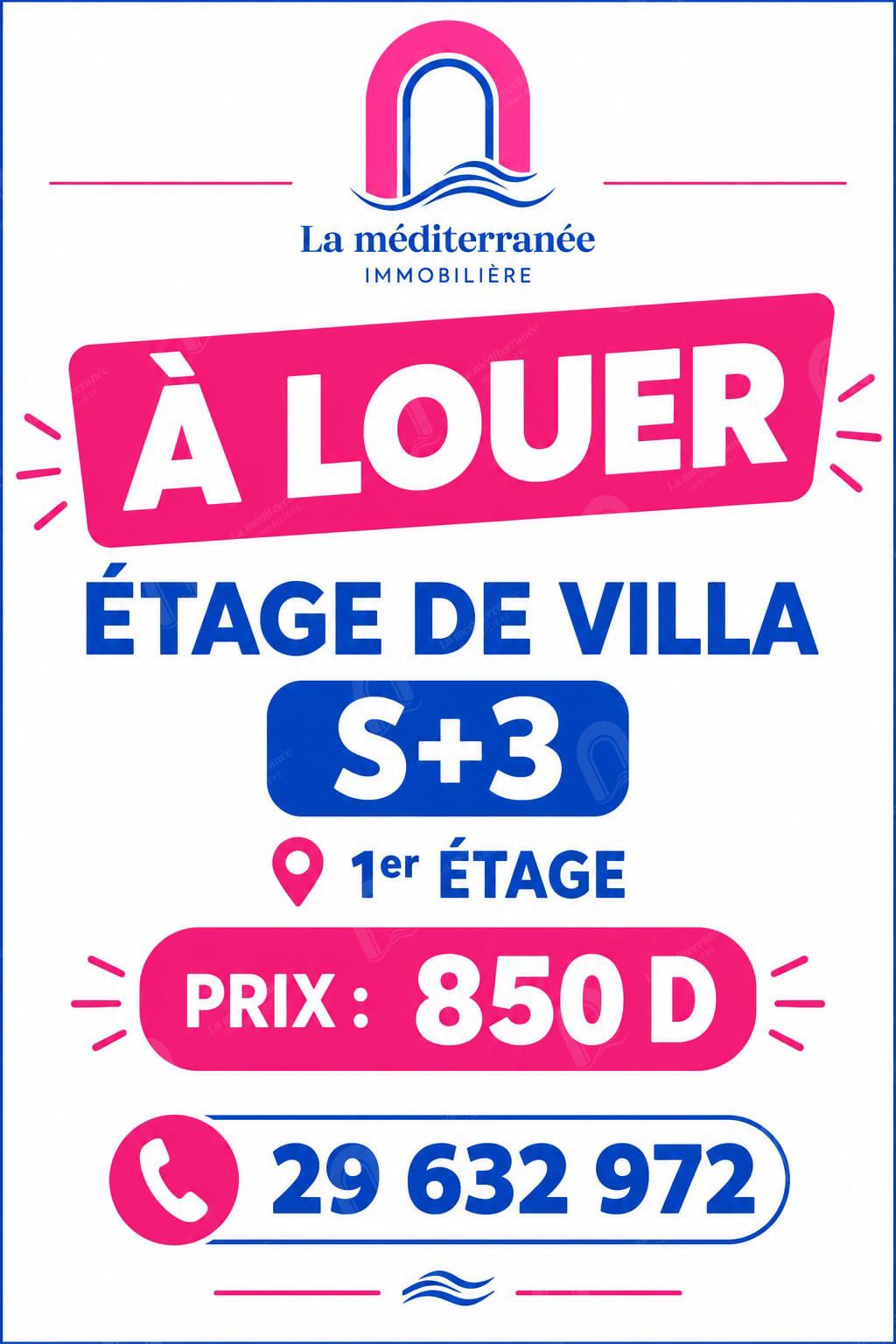 Un étage de villa s3 situé au 1er étage