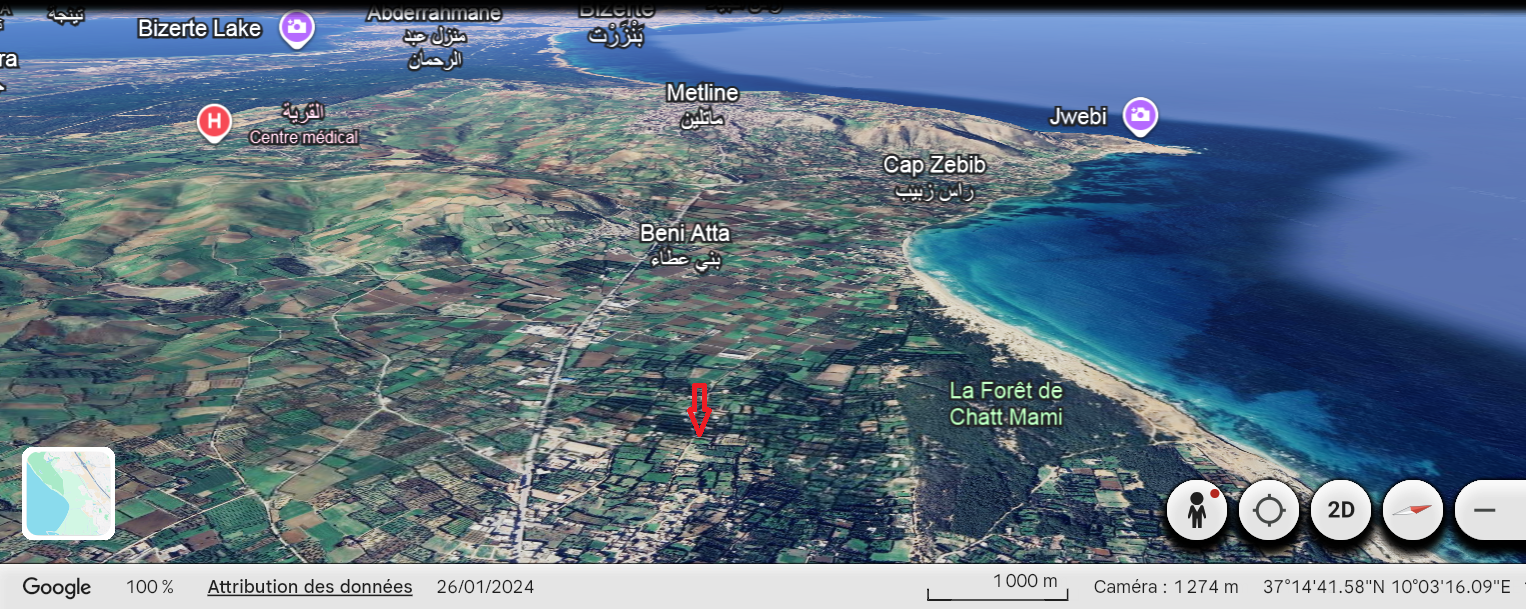 Terrain et maison à rasjbal sans intermédiaire