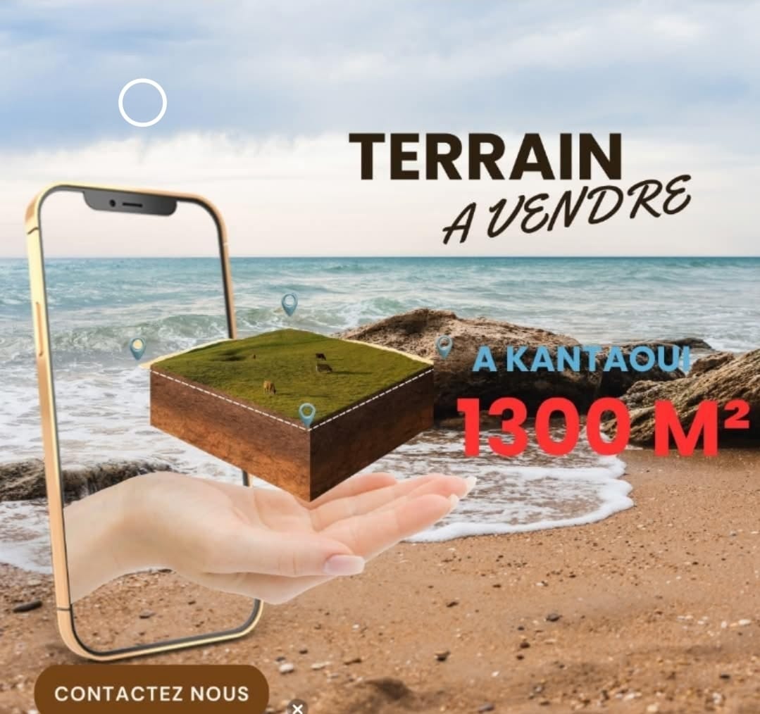 Magnifique terrain de 1300 m a kantaoui