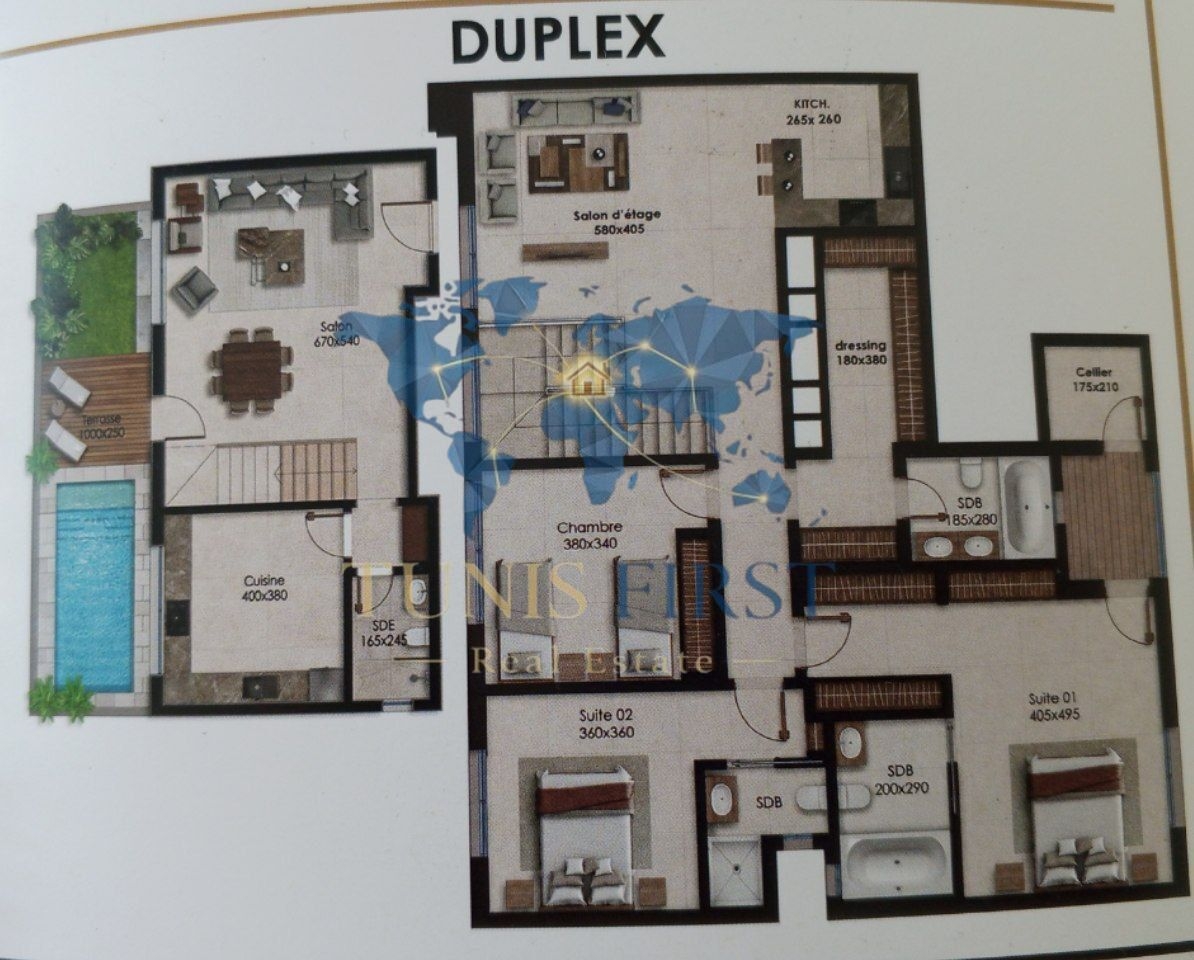 Luxueux duplex à ain zaghouan nord