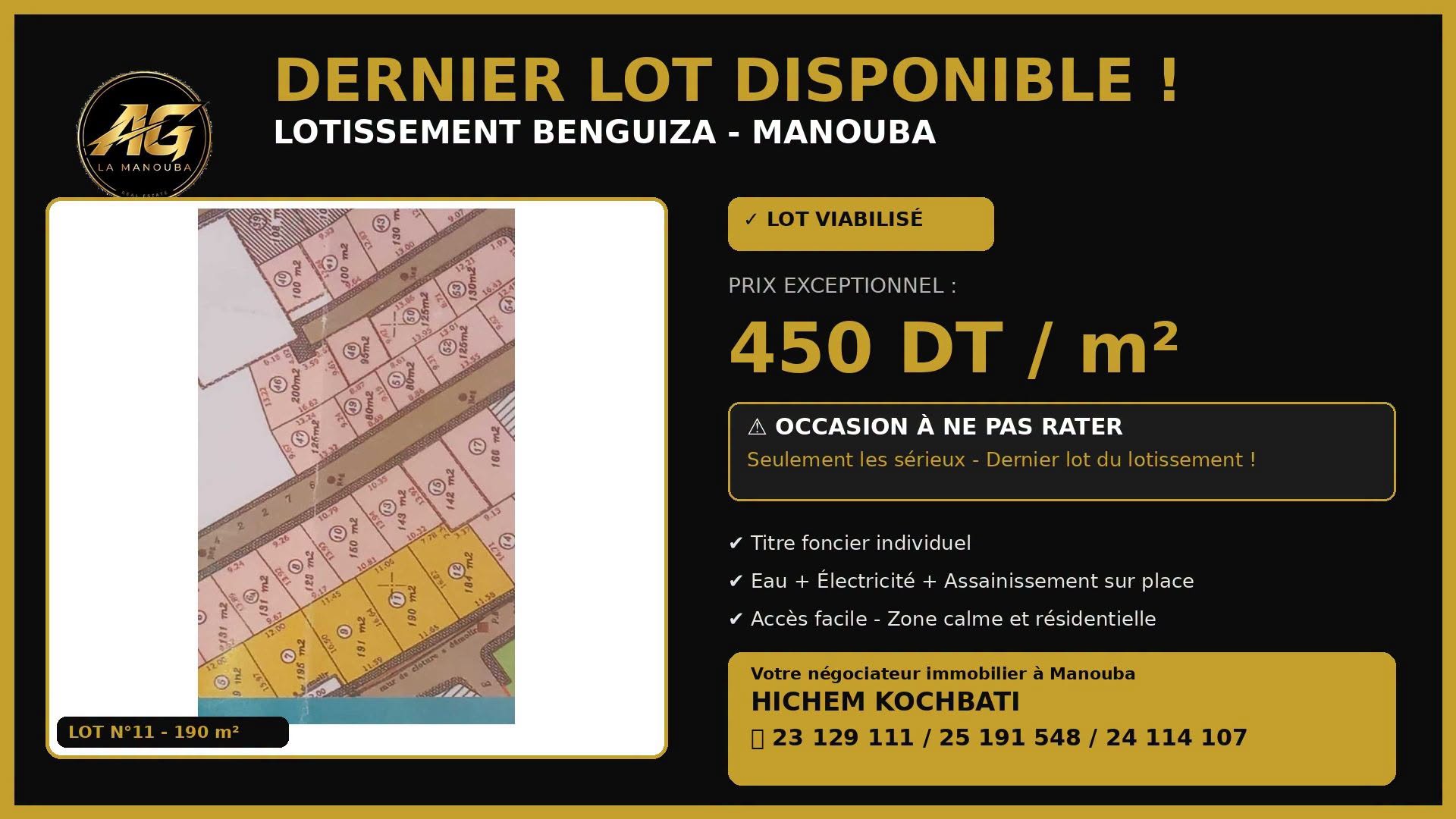 Dernier lot viabilisé a ne pas raté