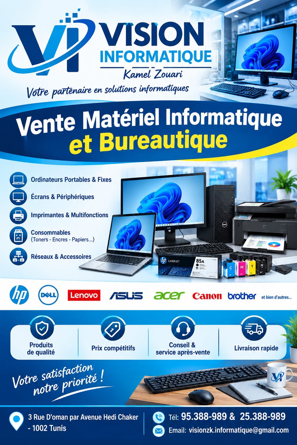 Ordinateur de bureau et pc portable