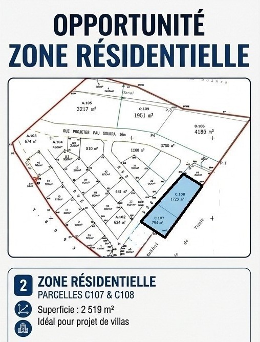Opportunité à la soukra totalité ou par lots