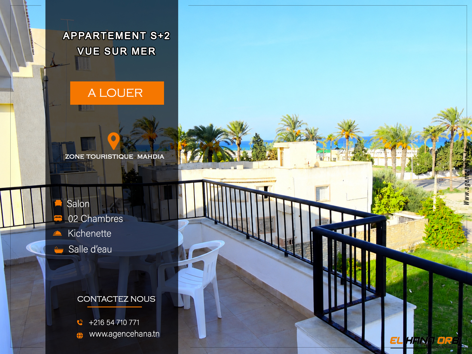 S2 vue sur mer à mahdia