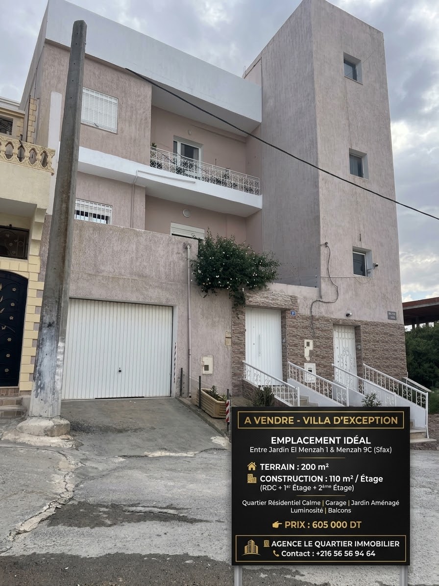 Une villa de 3 appartements à côté menzah 9c