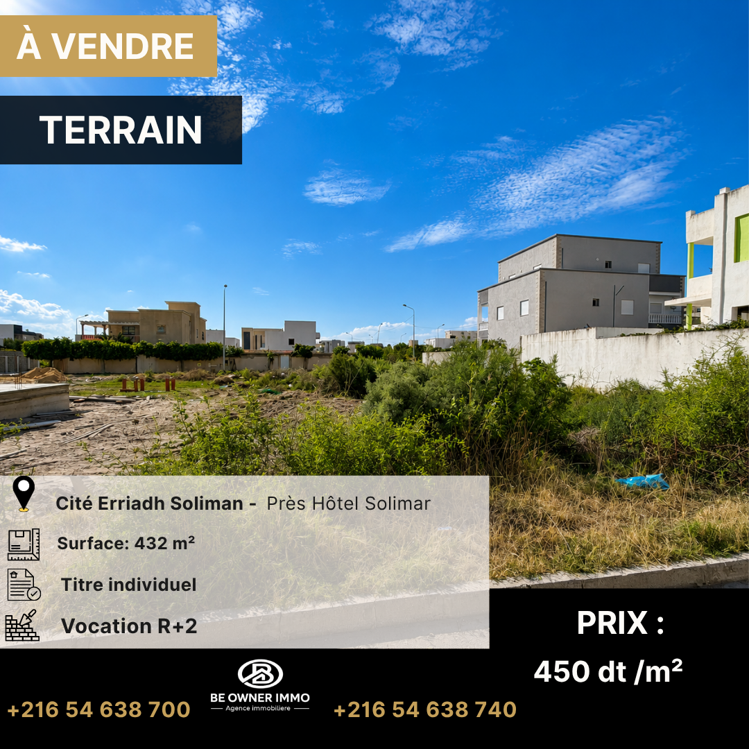 Av terrain 432 m2