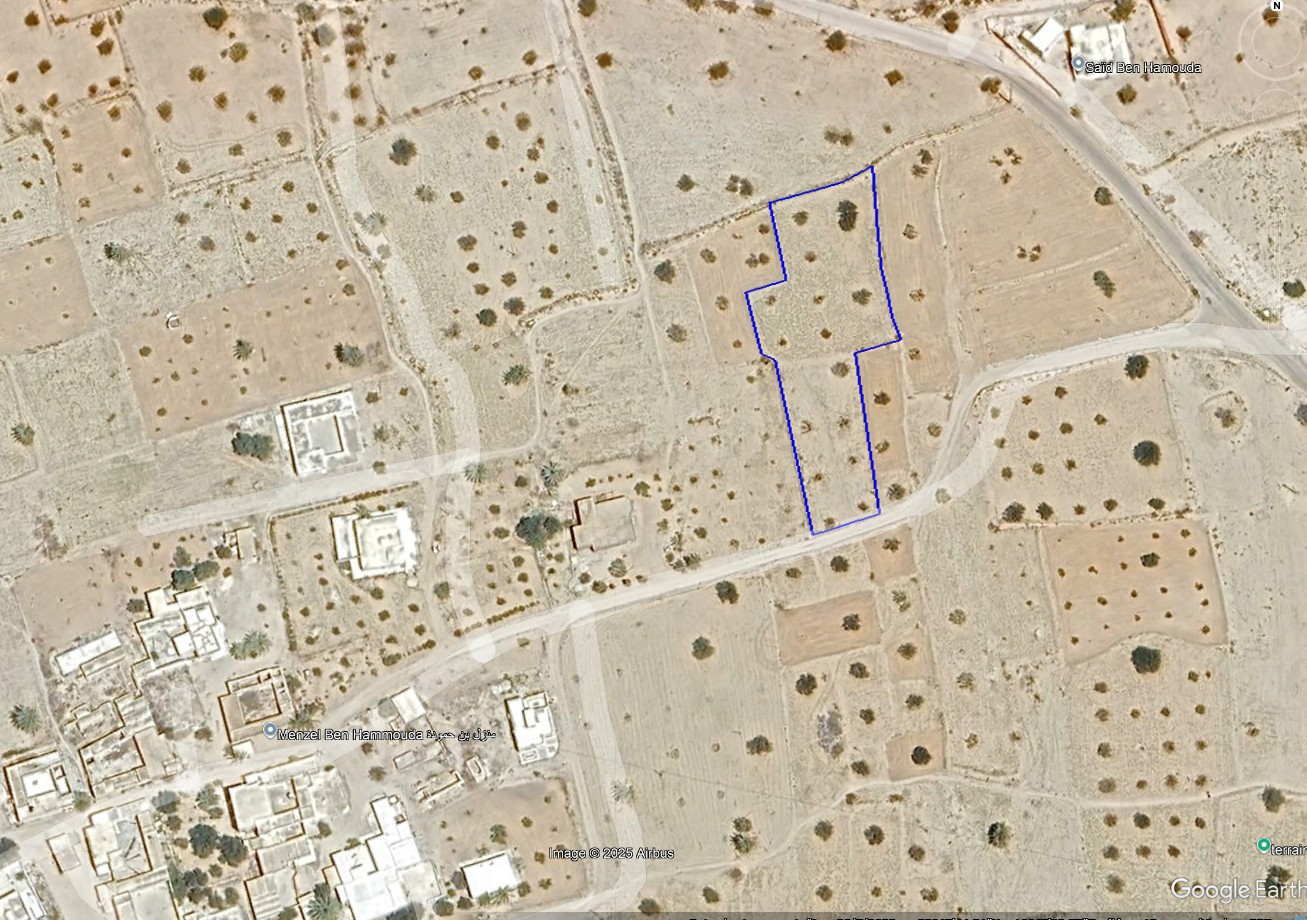Terrain 2260 m2 à menzel ben hammouda jaabira