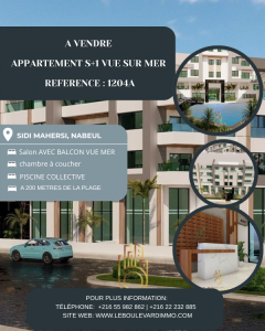 A appartement s1 vue mer sidi ref1204a