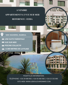A appartement s2 vue mer sidi ref1338a