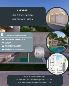 A villa s3 avec piscine sur plan ref1359a