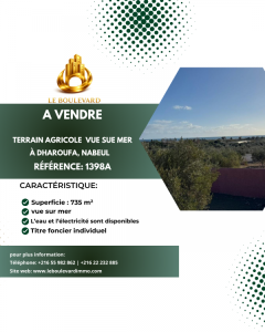 A terrain 735m vue sur mer ref1398a