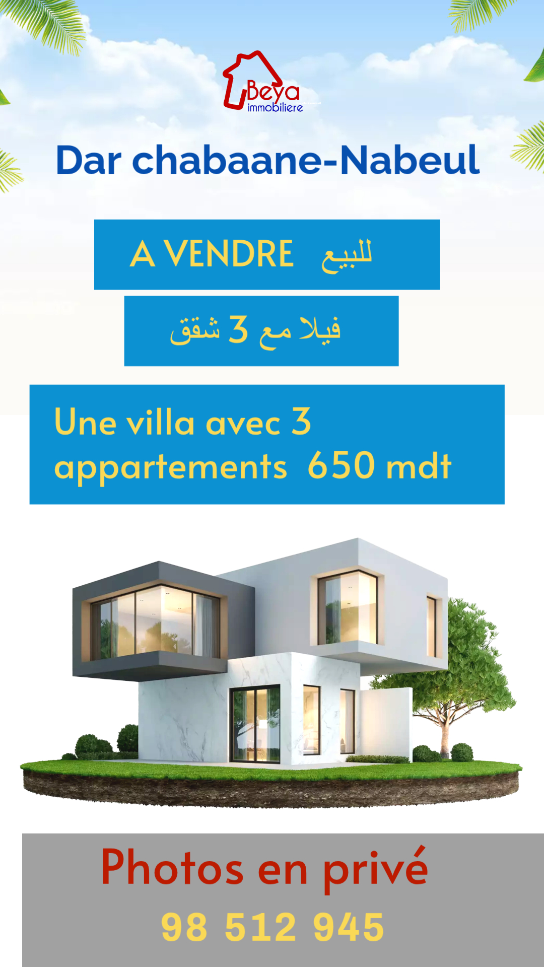 Une villa avec 3 appartements vvm102