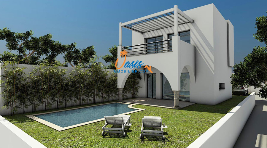 Villa neuve s3 avec piscine à hammamet