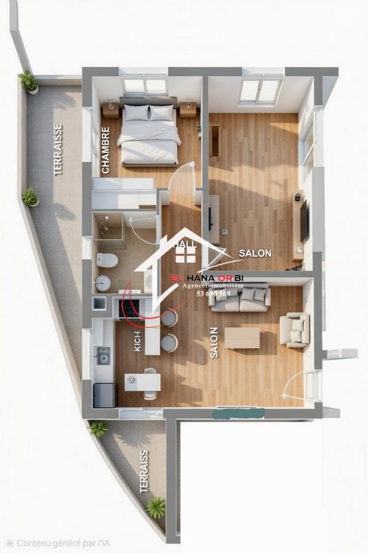 App s1 avec piscine projet sur plan mahdia