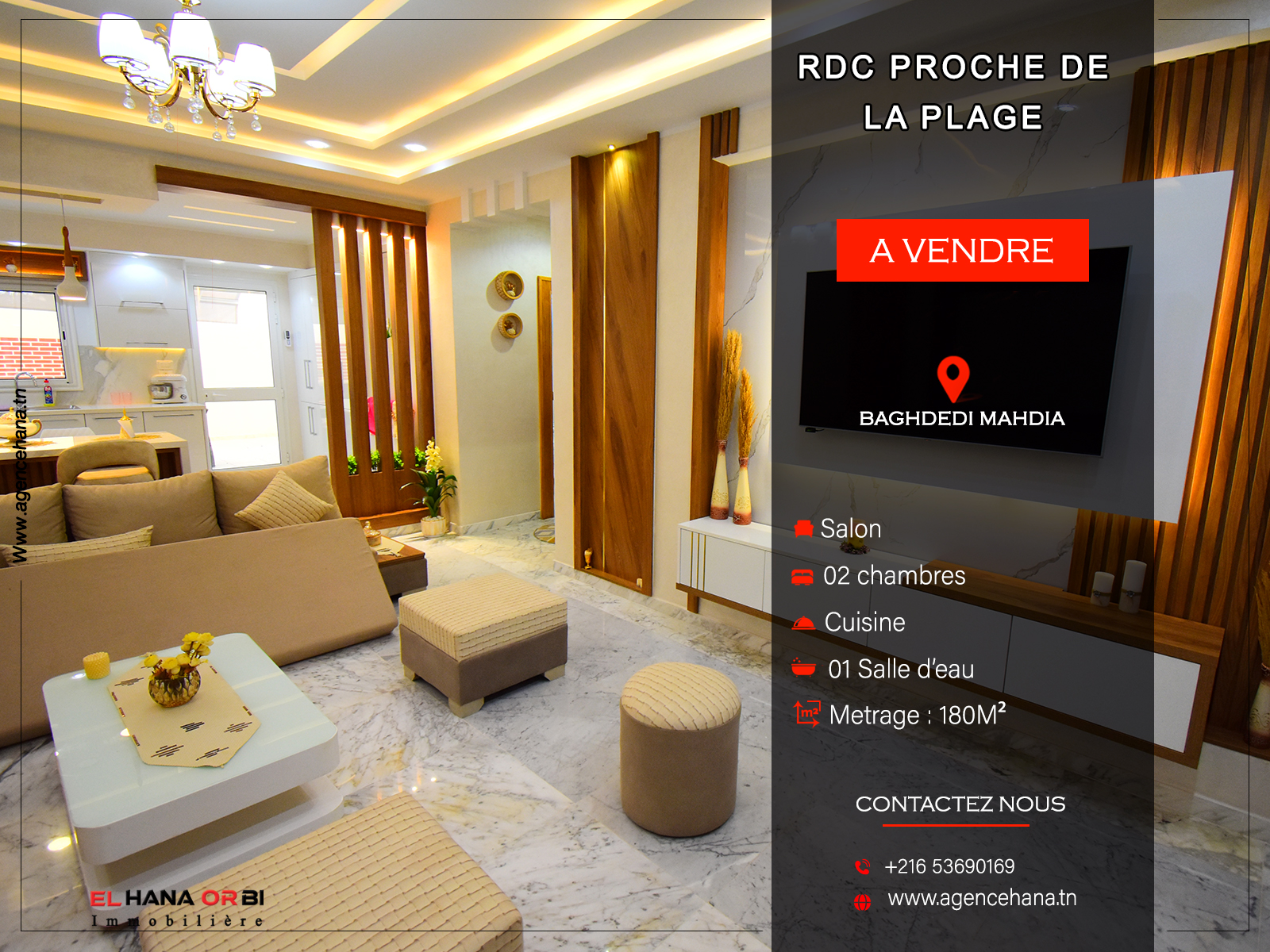 Un rdc proche de la plage baghdedi mahdia