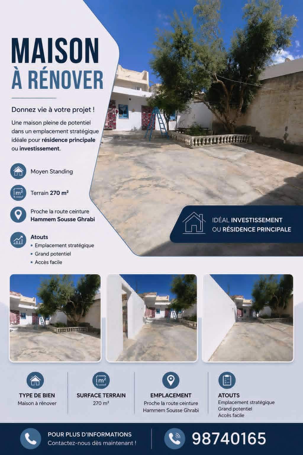 Maison à rénover proche la route ceinture