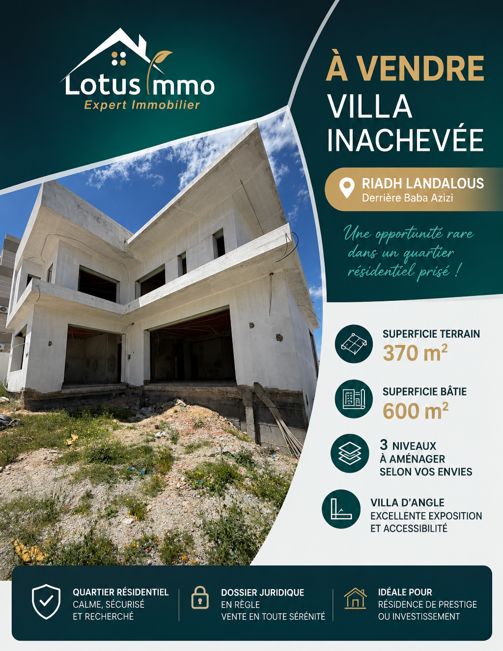 Villa inachevée à riadh landalous
