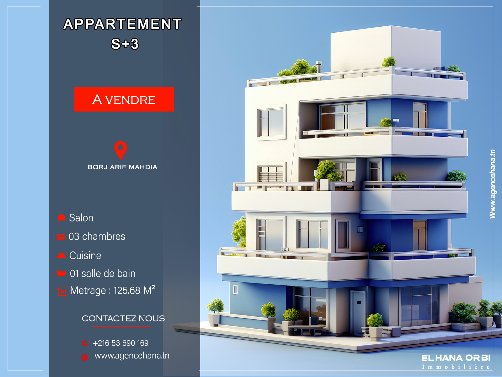 Des appartements s3 à mahdia