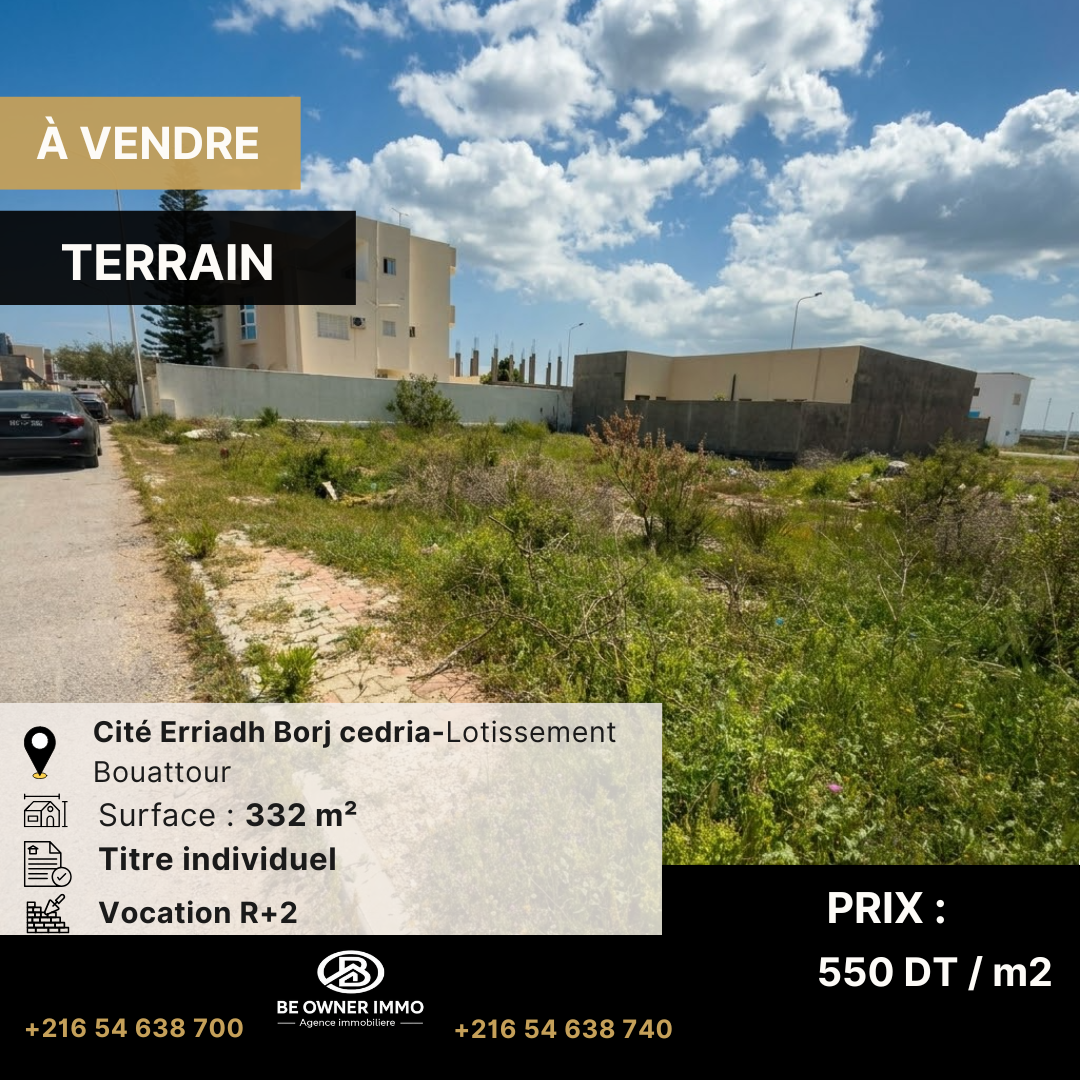 Terrain de 332 m2 av