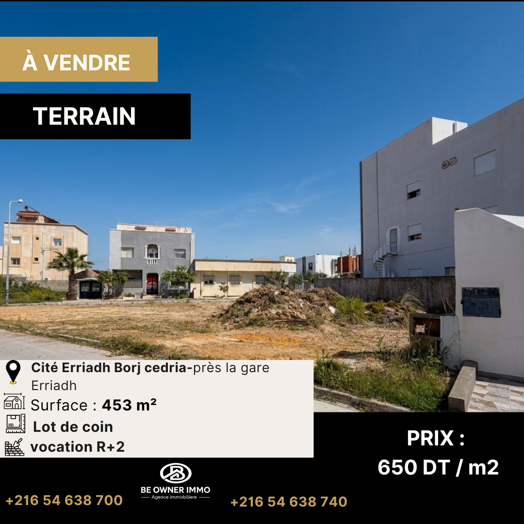 Terrain de 453 m2 av
