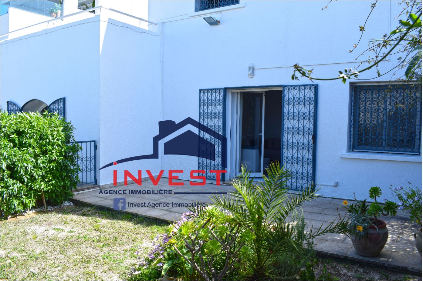 Duplex vue mer avec jardin à gammarth