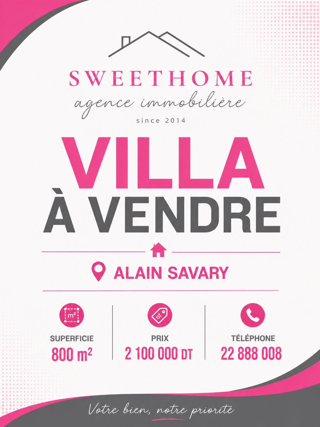 Villa 800m2 à alain savary