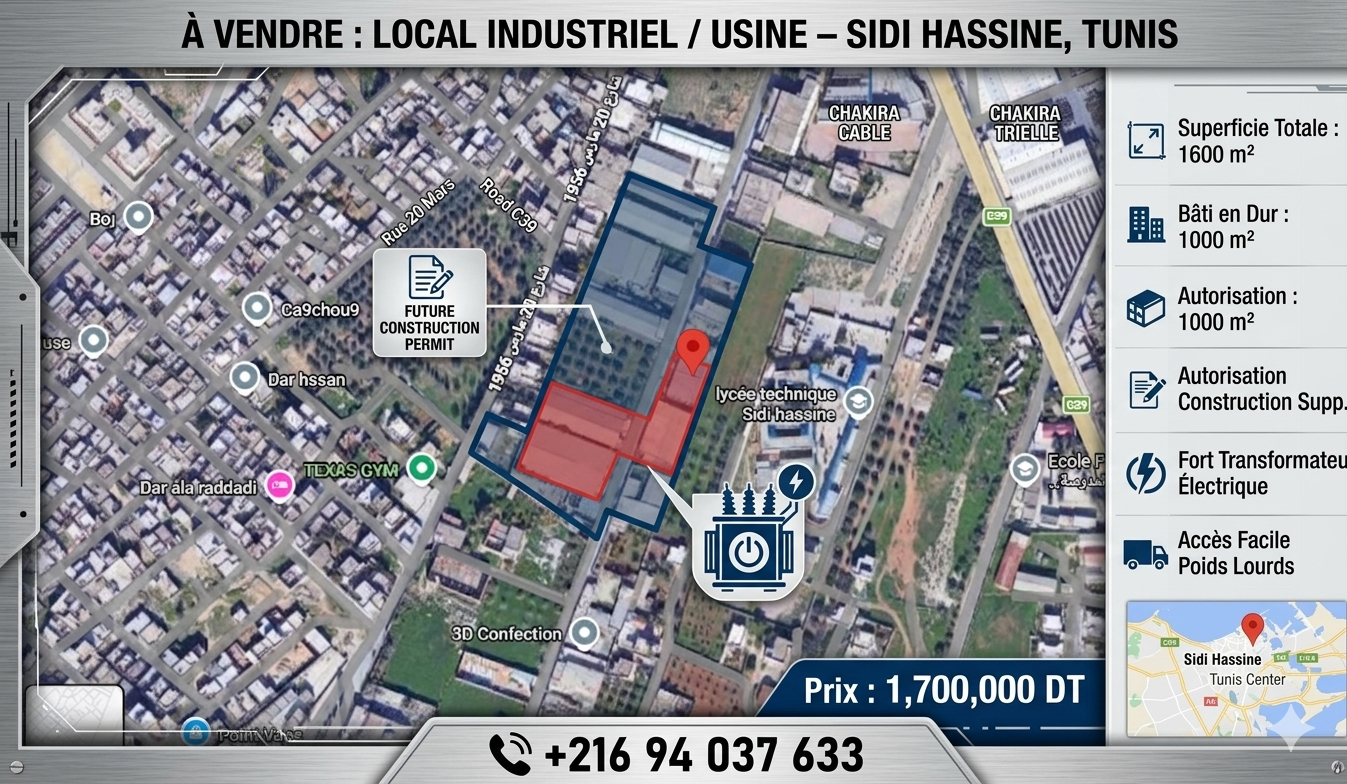 Local industriel usine à sidi hassine tunis