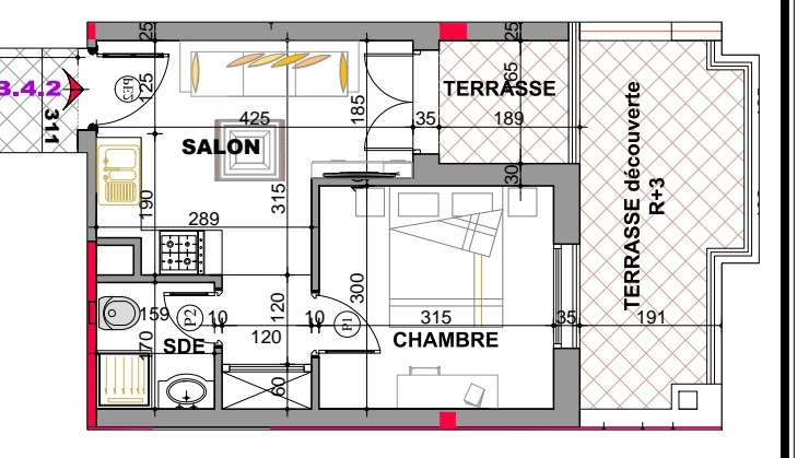 Apprt s1 avec terrasse à la nouvelle soukra