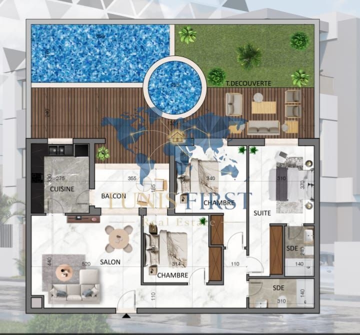Appartement s3 à la nouvelle soukra